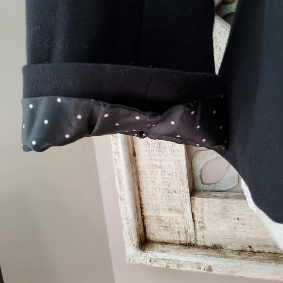 Kensie Women's 3/4 Sleeve Single Button Blazer Polka Dot Lining in Black - Picture 3 of 6